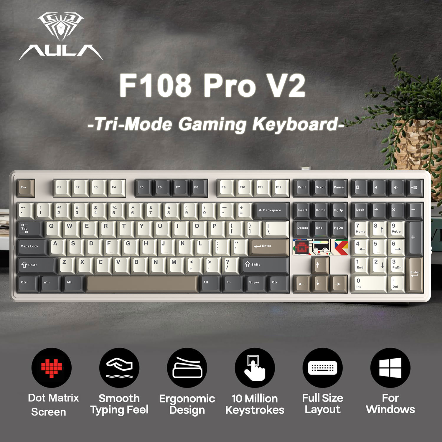 Pc Gaming Uk - AULA F108 Pro V2 100% Layout
