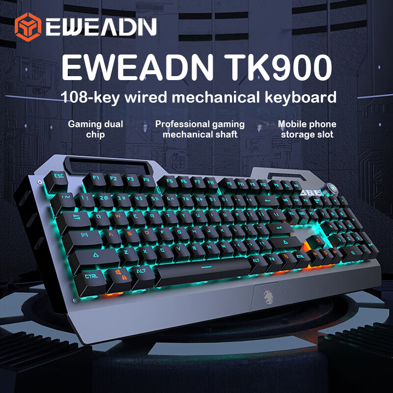 Pc Gaming Uk - EWEADN TK900 Mechanical Keyboard USB-C Rechargeable