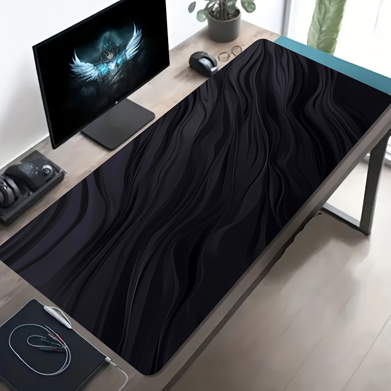 Pc Gaming Liquid - Black Liquid Wave Gaming Mouse Pad,