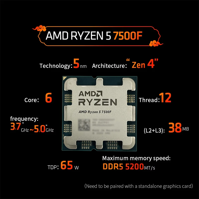 AMD Ryzen 5 7500F AM5 5nm Gami - Pc Gaming Ryzen 5 recension och pris