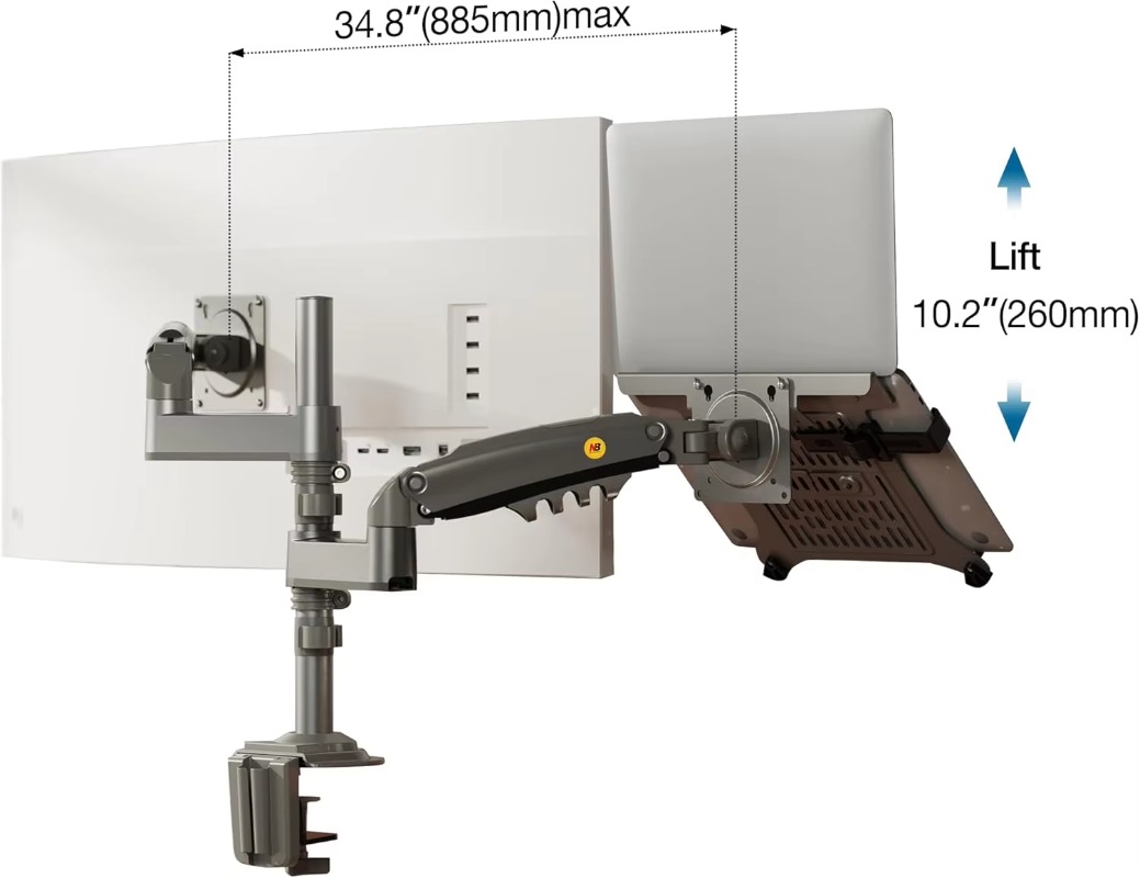 Dual Arm 2 in 1 Combo Laptop M - Dual Monitor Arm recension och pris