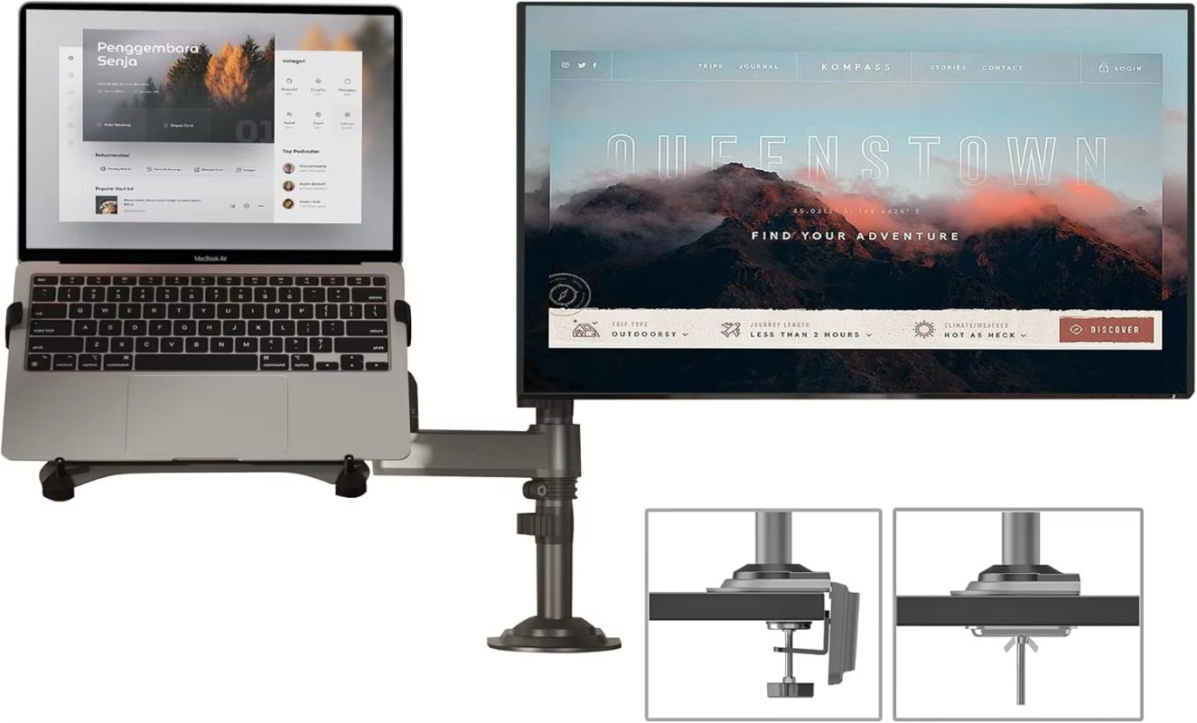Dual Arm 2 in 1 Combo Laptop M - Dual Monitor Arm recension och pris