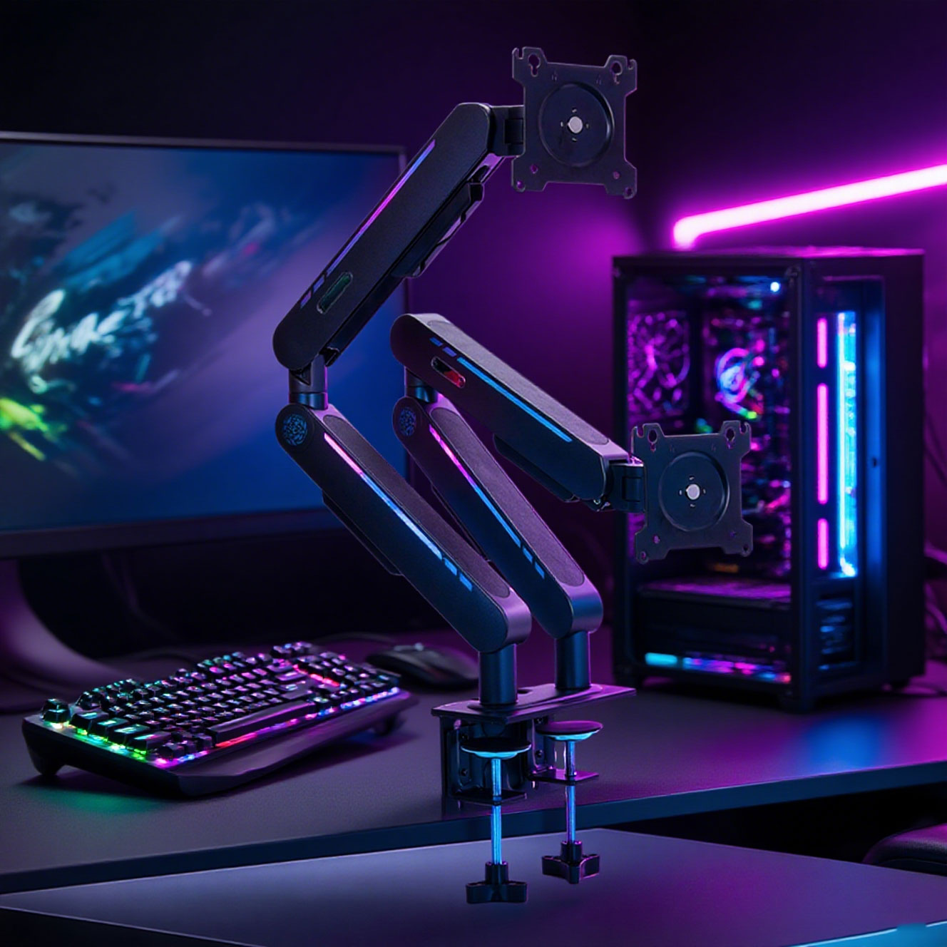 New Arrival Gas Spring Desk Mo - Dual Monitor Arm recension och pris