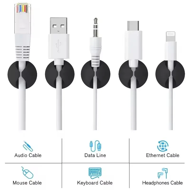 5/50Pcs Desktop Wall Cable Cli - Headset Stand recension och pris