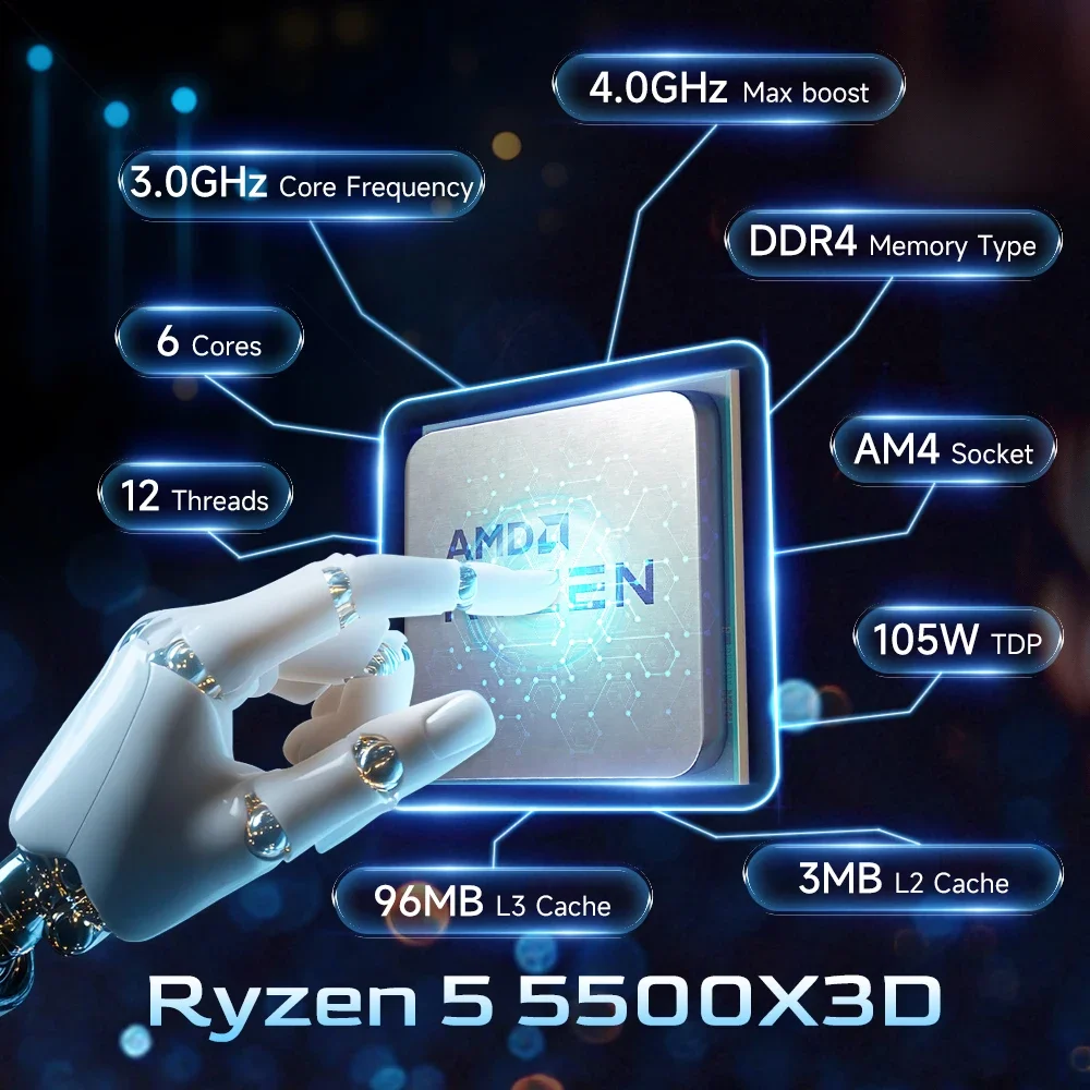 AMD Ryzen 5 5500X3D AM4 7nm Ga - Pc Gaming Ryzen 5 recension och pris